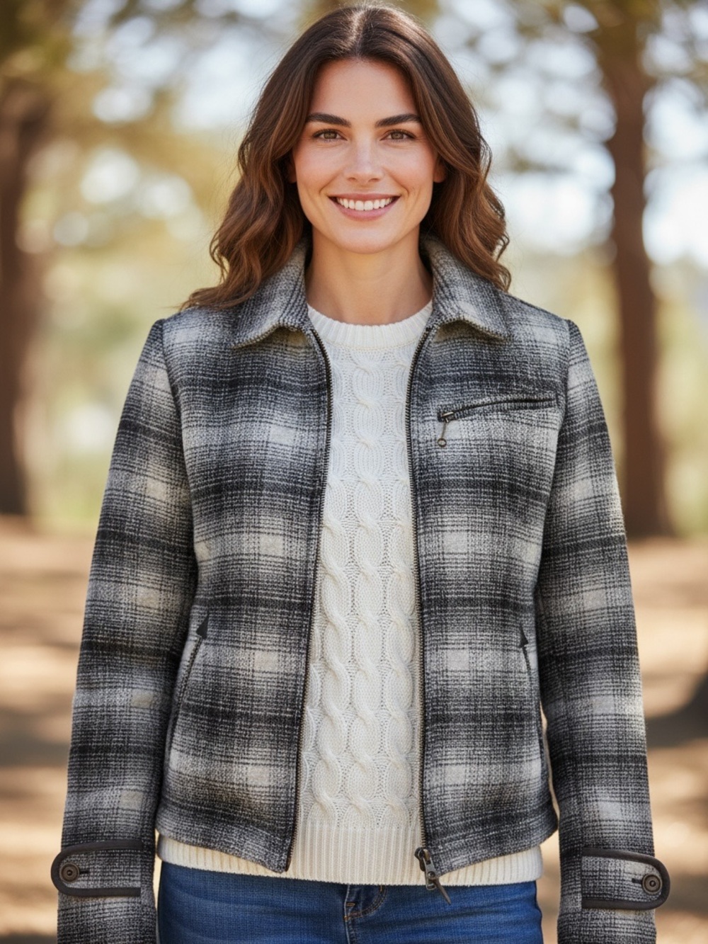 Guideboat Company Dark Gray Ombre Plaid New England Traveler Jacket XS